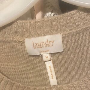 Laundry by Shelli Segal Women's Beige Crew Neck Sweater